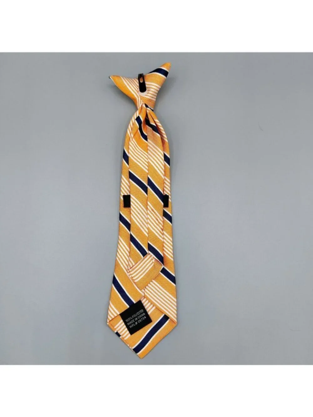 Unbranded Boys Orange, White, and Blue Striped Regimental Clip-on Tie (Ages 2-5)